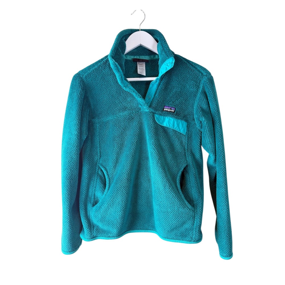 Patagonia Womens Re-Tool Snap-T Fleece Pullover Teal Turquoise Small Polartec‎